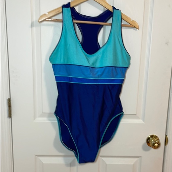 90s Beach Cabana Swimsuit, 1 piece Tank style, Large - Picture 1 of 8